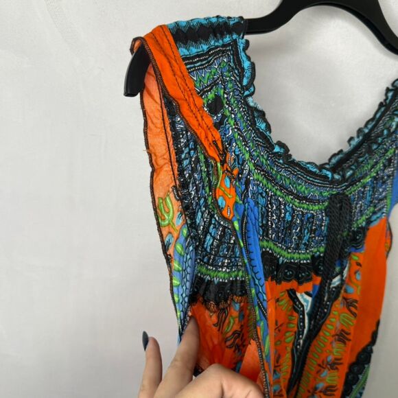 It Girl Dashiki Shirt African Hippie Vintage Women Top Tribal Blouse LG - Picture 3 of 6